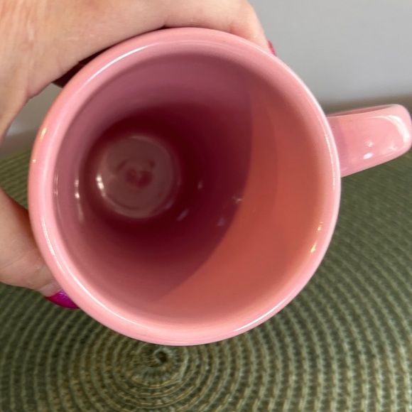 Longaberger Pottery Travel Mug /no Lid Pink Breast Cancer Awareness Holds 14 oz. - Picture 5 of 9